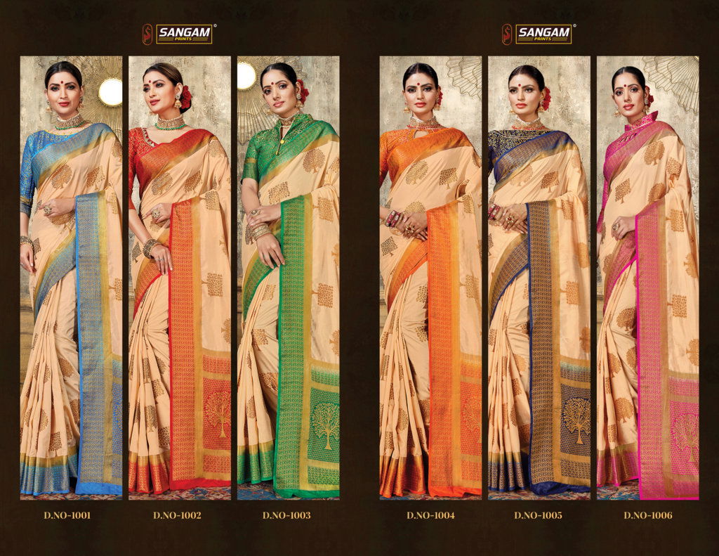 Sangam Armani Latest Designer Fancy Festive Wear Heavy Nylon Silk Sarees Collection
